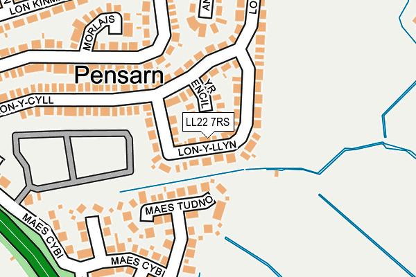 LL22 7RS map - OS OpenMap – Local (Ordnance Survey)