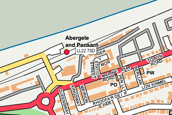 LL22 7SD map - OS OpenMap – Local (Ordnance Survey)