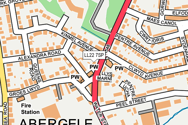 LL22 7SP map - OS OpenMap – Local (Ordnance Survey)