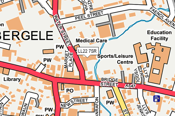 LL22 7SR map - OS OpenMap – Local (Ordnance Survey)