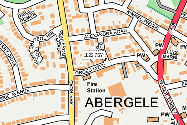LL22 7SY map - OS OpenMap – Local (Ordnance Survey)