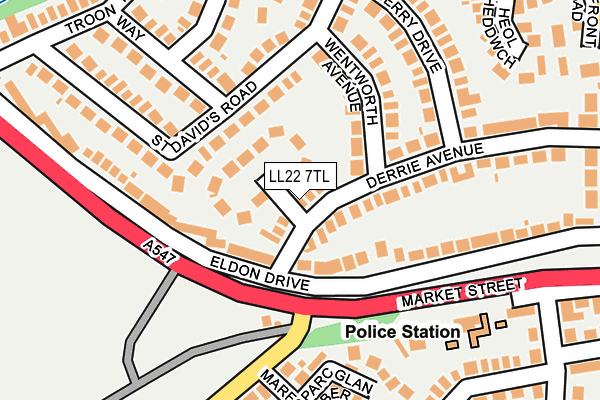 LL22 7TL map - OS OpenMap – Local (Ordnance Survey)