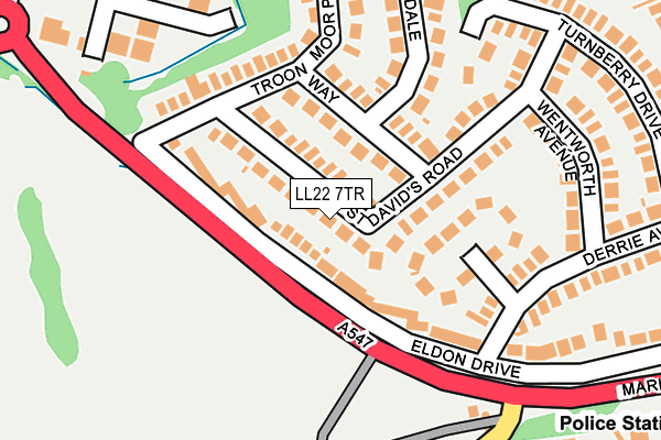 LL22 7TR map - OS OpenMap – Local (Ordnance Survey)
