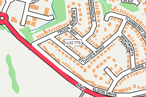 LL22 7TS map - OS OpenMap – Local (Ordnance Survey)