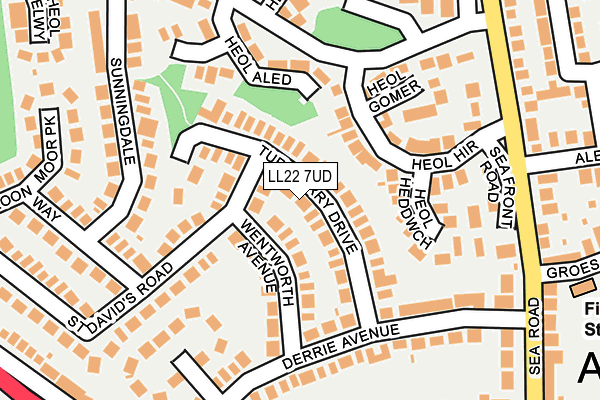 LL22 7UD map - OS OpenMap – Local (Ordnance Survey)