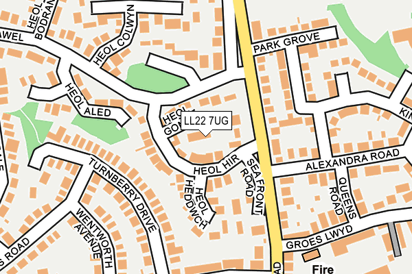 LL22 7UG map - OS OpenMap – Local (Ordnance Survey)