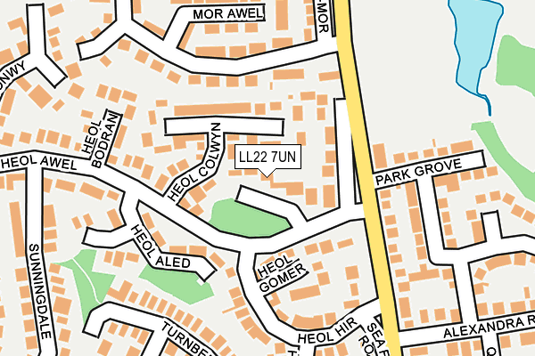 LL22 7UN map - OS OpenMap – Local (Ordnance Survey)