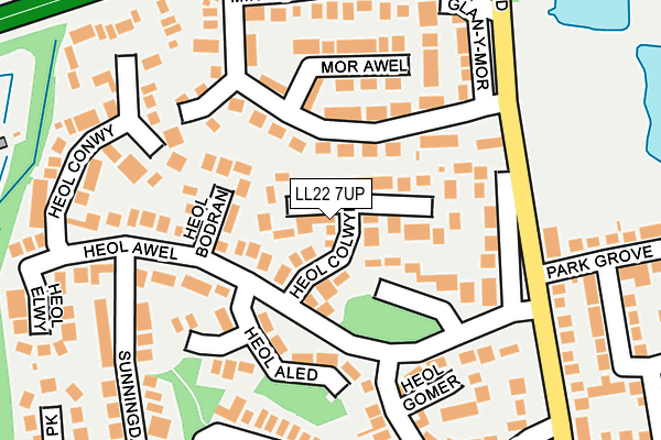 LL22 7UP map - OS OpenMap – Local (Ordnance Survey)