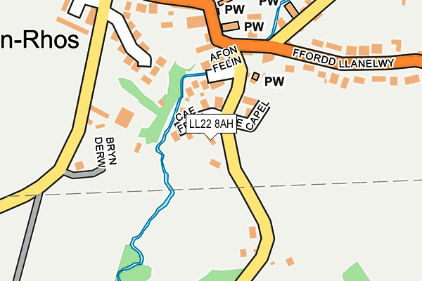 LL22 8AH map - OS OpenMap – Local (Ordnance Survey)