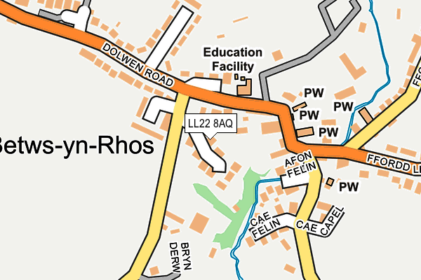 LL22 8AQ map - OS OpenMap – Local (Ordnance Survey)