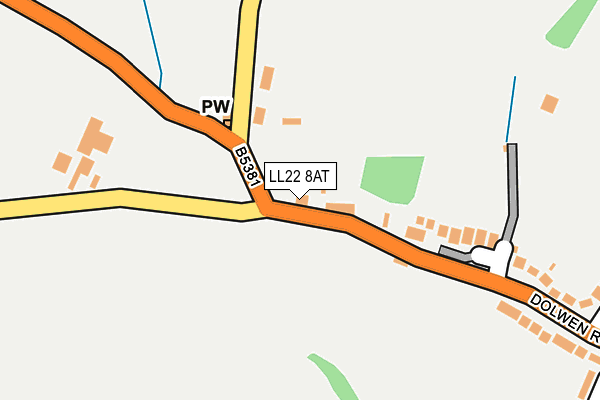 LL22 8AT map - OS OpenMap – Local (Ordnance Survey)