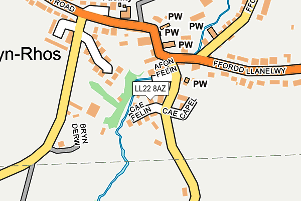 LL22 8AZ map - OS OpenMap – Local (Ordnance Survey)
