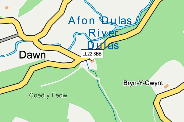LL22 8BB map - OS OpenMap – Local (Ordnance Survey)