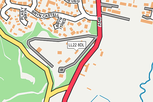 LL22 8DL map - OS OpenMap – Local (Ordnance Survey)