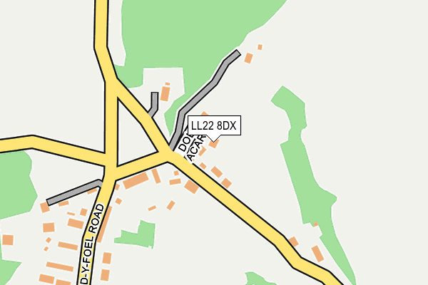 LL22 8DX map - OS OpenMap – Local (Ordnance Survey)