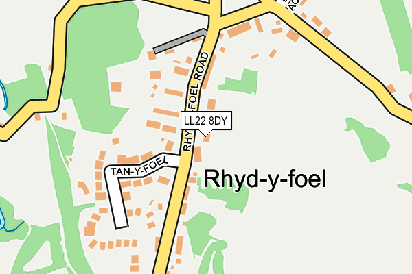 LL22 8DY map - OS OpenMap – Local (Ordnance Survey)