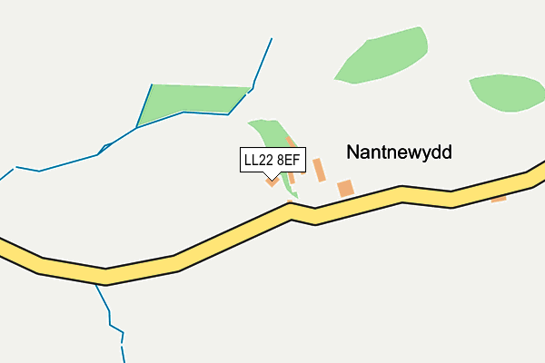 LL22 8EF map - OS OpenMap – Local (Ordnance Survey)