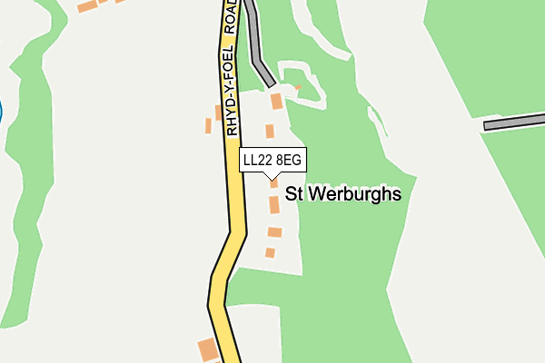 LL22 8EG map - OS OpenMap – Local (Ordnance Survey)