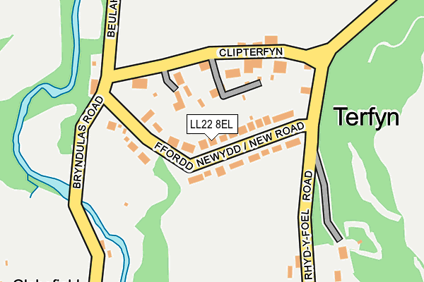 LL22 8EL map - OS OpenMap – Local (Ordnance Survey)
