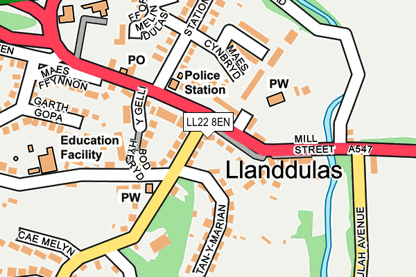 LL22 8EN map - OS OpenMap – Local (Ordnance Survey)