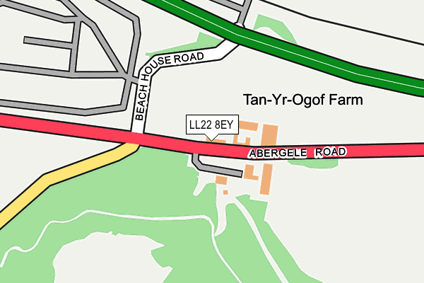 LL22 8EY map - OS OpenMap – Local (Ordnance Survey)