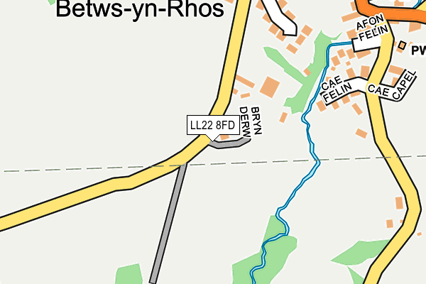 LL22 8FD map - OS OpenMap – Local (Ordnance Survey)