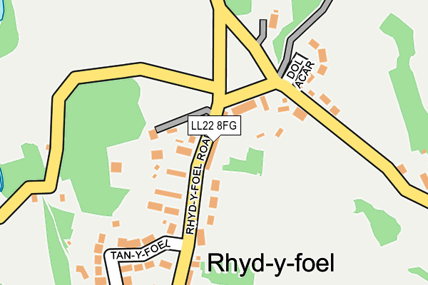 LL22 8FG map - OS OpenMap – Local (Ordnance Survey)