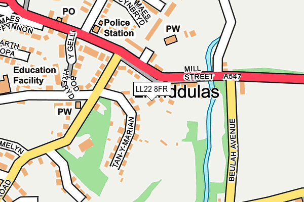 LL22 8FR map - OS OpenMap – Local (Ordnance Survey)