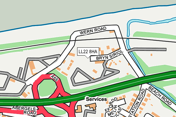 LL22 8HA map - OS OpenMap – Local (Ordnance Survey)