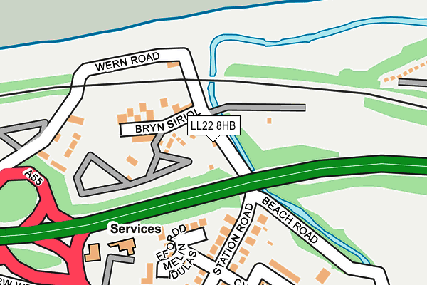 LL22 8HB map - OS OpenMap – Local (Ordnance Survey)