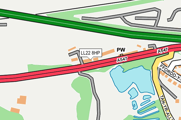 LL22 8HP map - OS OpenMap – Local (Ordnance Survey)