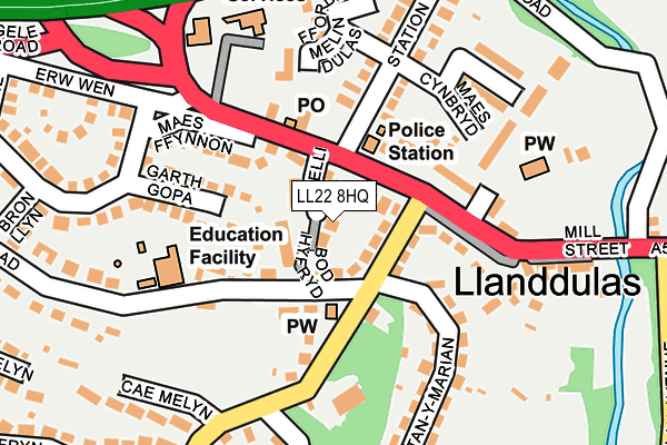 LL22 8HQ map - OS OpenMap – Local (Ordnance Survey)