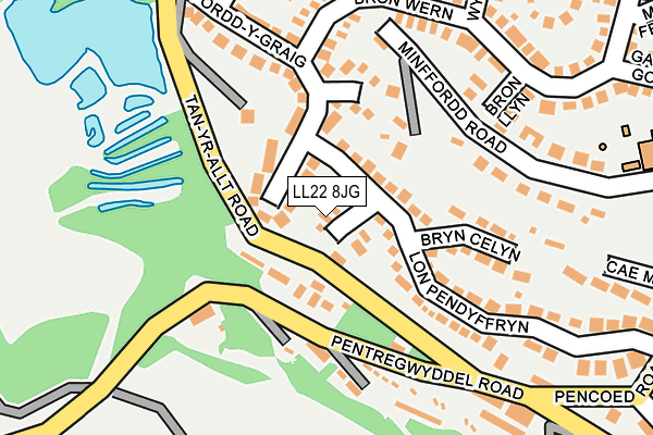 LL22 8JG map - OS OpenMap – Local (Ordnance Survey)