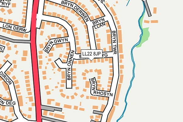 LL22 8JP map - OS OpenMap – Local (Ordnance Survey)