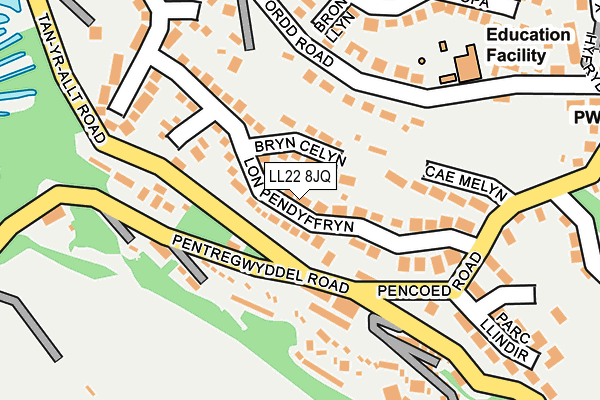 LL22 8JQ map - OS OpenMap – Local (Ordnance Survey)