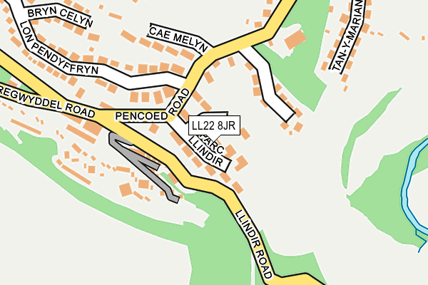 LL22 8JR map - OS OpenMap – Local (Ordnance Survey)