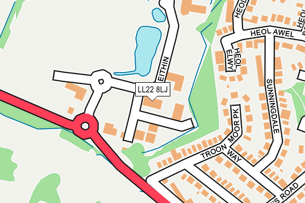 LL22 8LJ map - OS OpenMap – Local (Ordnance Survey)