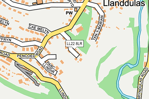 LL22 8LR map - OS OpenMap – Local (Ordnance Survey)