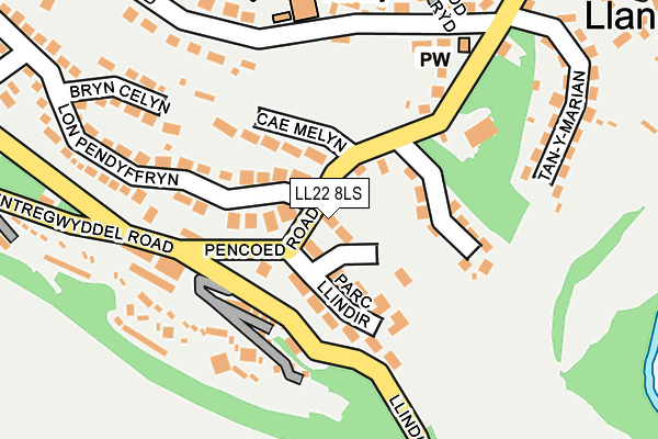 LL22 8LS map - OS OpenMap – Local (Ordnance Survey)