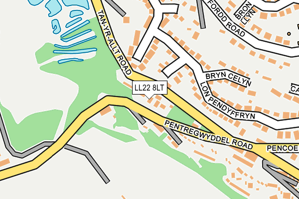 LL22 8LT map - OS OpenMap – Local (Ordnance Survey)