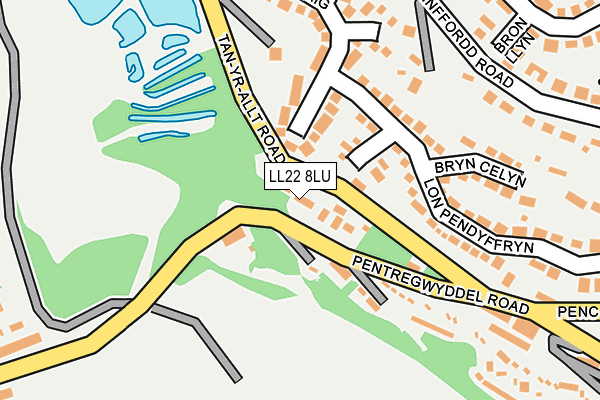 LL22 8LU map - OS OpenMap – Local (Ordnance Survey)