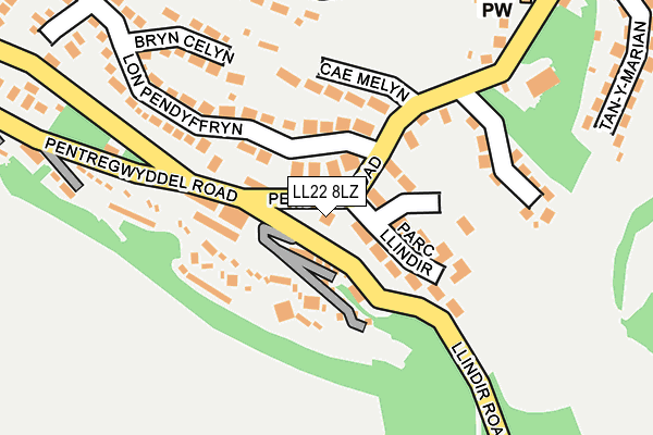 LL22 8LZ map - OS OpenMap – Local (Ordnance Survey)