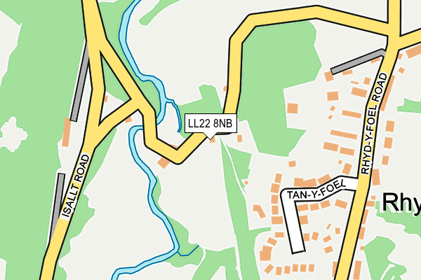 LL22 8NB map - OS OpenMap – Local (Ordnance Survey)