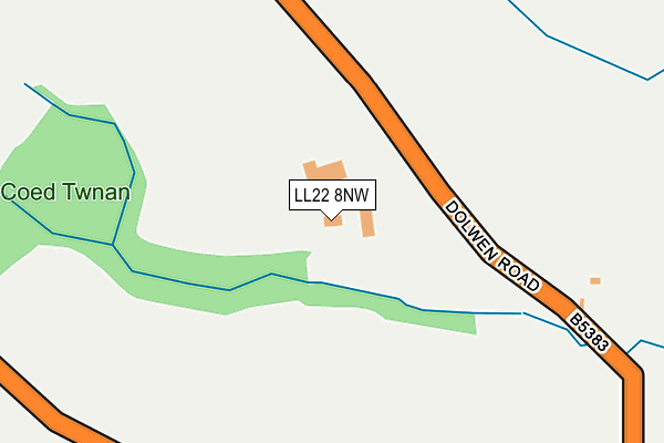 LL22 8NW map - OS OpenMap – Local (Ordnance Survey)