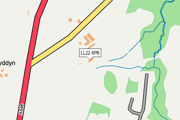 LL22 8PB map - OS OpenMap – Local (Ordnance Survey)