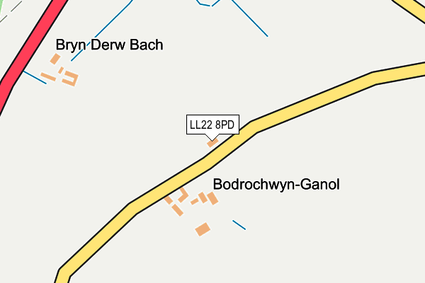 LL22 8PD map - OS OpenMap – Local (Ordnance Survey)