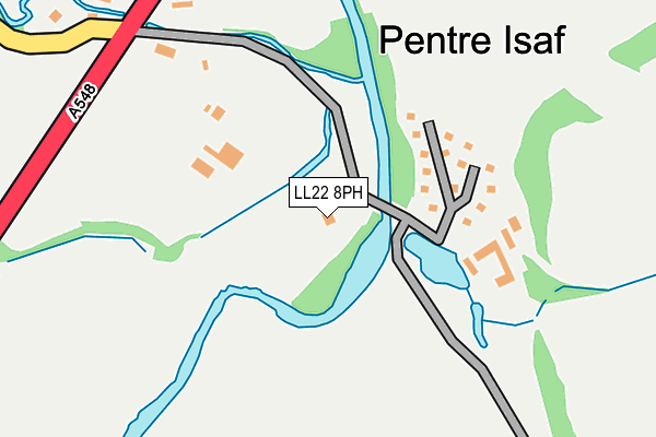 LL22 8PH map - OS OpenMap – Local (Ordnance Survey)