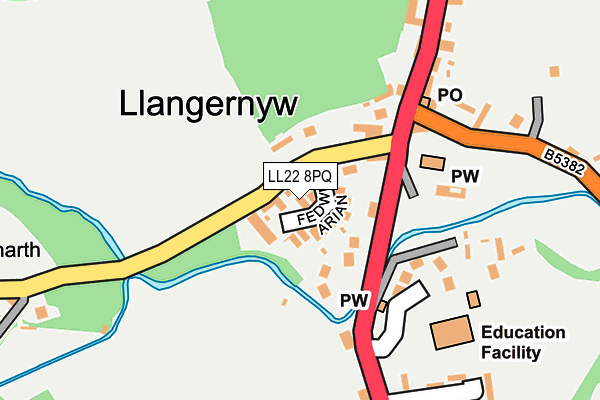 LL22 8PQ map - OS OpenMap – Local (Ordnance Survey)