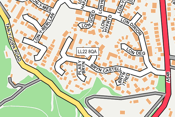 LL22 8QA map - OS OpenMap – Local (Ordnance Survey)