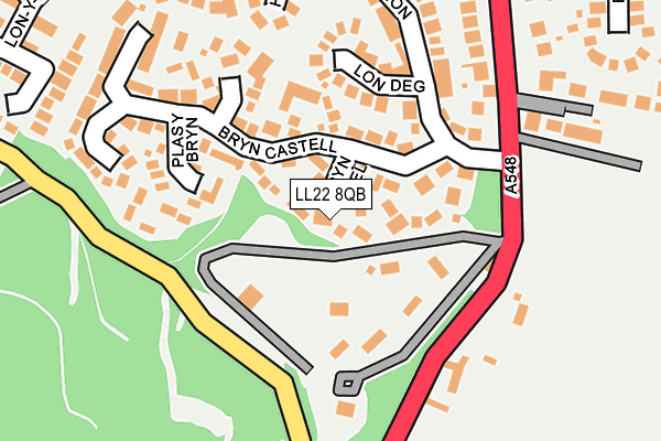 LL22 8QB map - OS OpenMap – Local (Ordnance Survey)